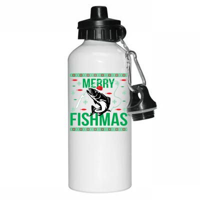 Merry Fishmas Aluminum Water Bottle