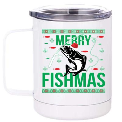 Merry Fishmas 12 oz Stainless Steel Tumbler Cup