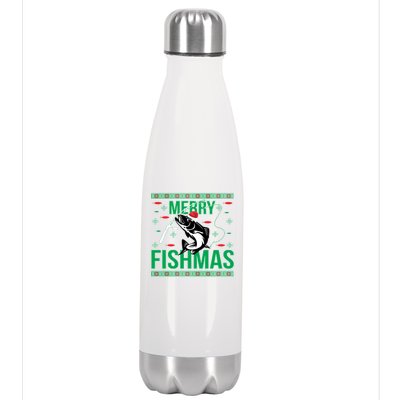 Merry Fishmas Stainless Steel Insulated Water Bottle