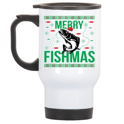 Merry Fishmas Stainless Steel Travel Mug