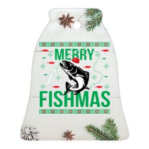 Merry Fishmas Ceramic Bell Ornament