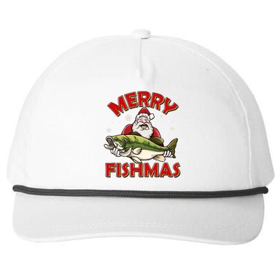 Merry Fishmas Christmas Fish Santa Snapback Five-Panel Rope Hat