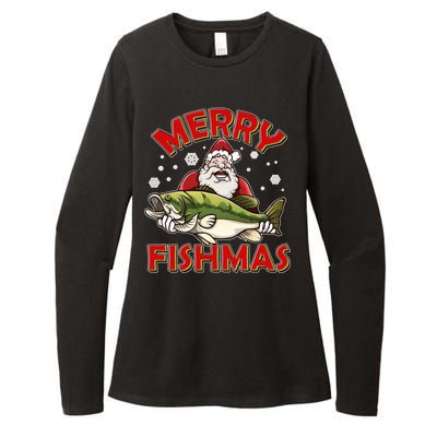 Merry Fishmas Christmas Fish Santa Womens CVC Long Sleeve Shirt