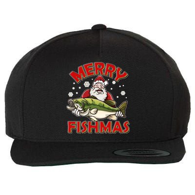 Merry Fishmas Christmas Fish Santa Wool Snapback Cap