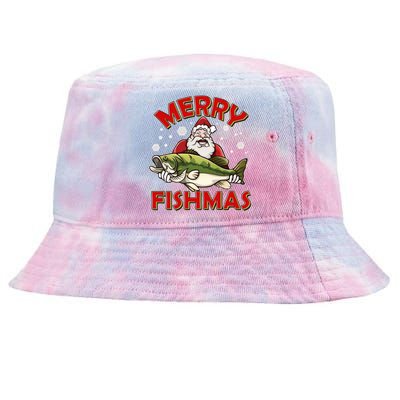 Merry Fishmas Christmas Fish Santa Tie-Dyed Bucket Hat