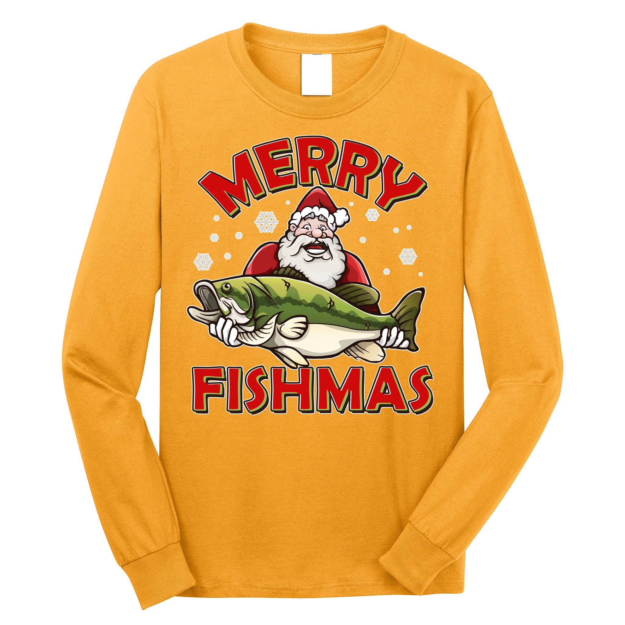 Merry Fishmas Christmas Fish Santa Long Sleeve Shirt