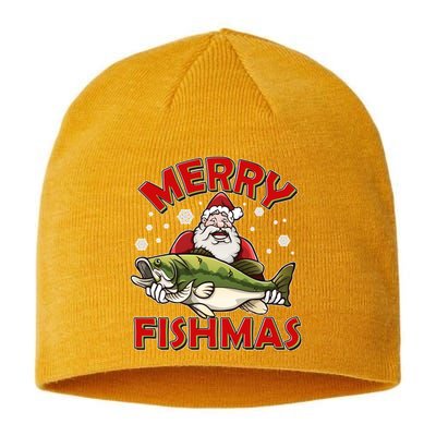 Merry Fishmas Christmas Fish Santa Sustainable Beanie