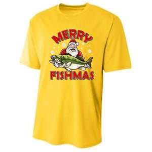 Merry Fishmas Christmas Fish Santa Youth Performance Sprint T-Shirt