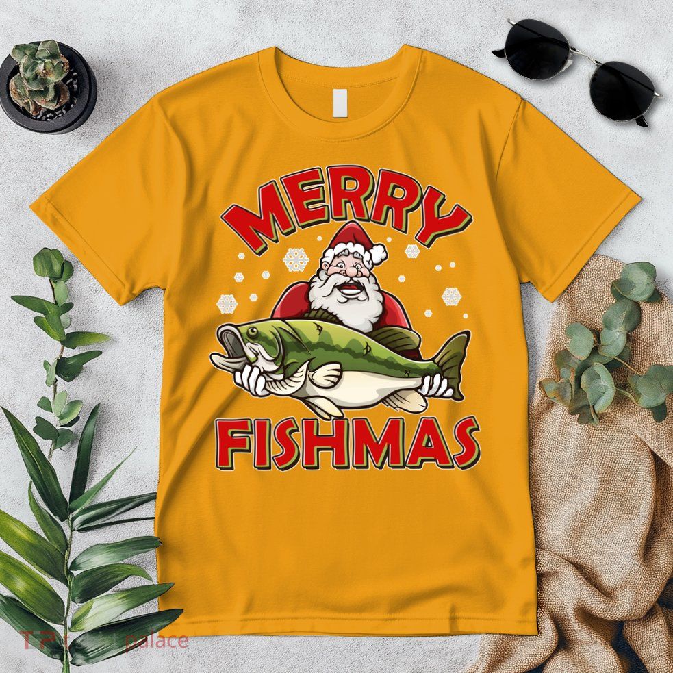 Merry Fishmas Christmas Fish Santa Premium T-Shirt