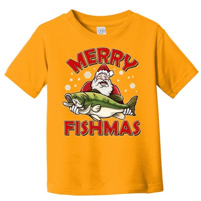 Merry Fishmas Christmas Fish Santa Toddler T-Shirt