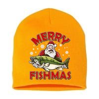 Merry Fishmas Christmas Fish Santa Short Acrylic Beanie