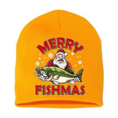 Merry Fishmas Christmas Fish Santa Short Acrylic Beanie