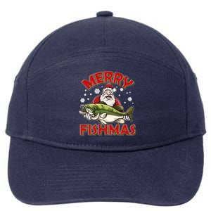 Merry Fishmas Christmas Fish Santa 7-Panel Snapback Hat