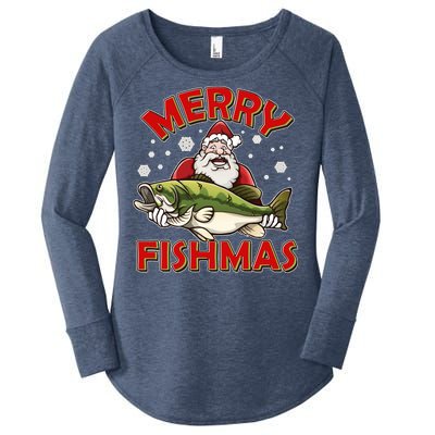 Merry Fishmas Christmas Fish Santa Women's Perfect Tri Tunic Long Sleeve Shirt