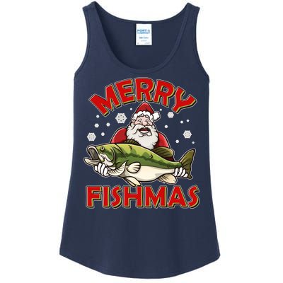 Merry Fishmas Christmas Fish Santa Ladies Essential Tank