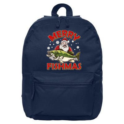 Merry Fishmas Christmas Fish Santa 16 in Basic Backpack