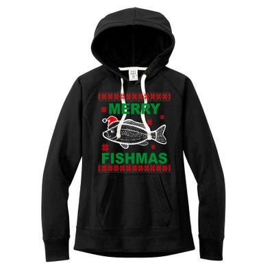 Merry Fishmas Ugly Christmas Women's Fleece Hoodie