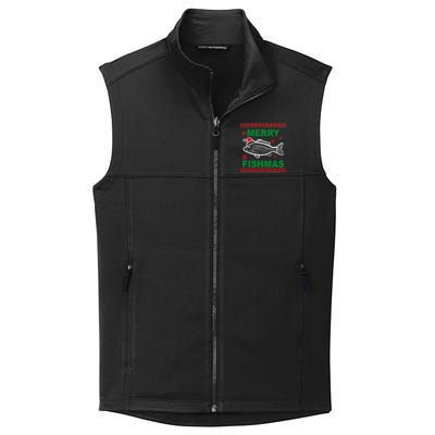 Merry Fishmas Ugly Christmas Collective Smooth Fleece Vest