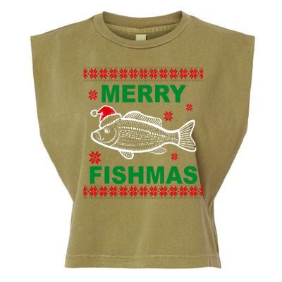 Merry Fishmas Ugly Christmas Garment-Dyed Women's Muscle Tee