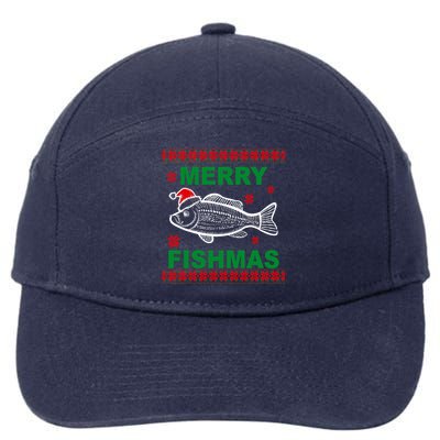 Merry Fishmas Ugly Christmas 7-Panel Snapback Hat