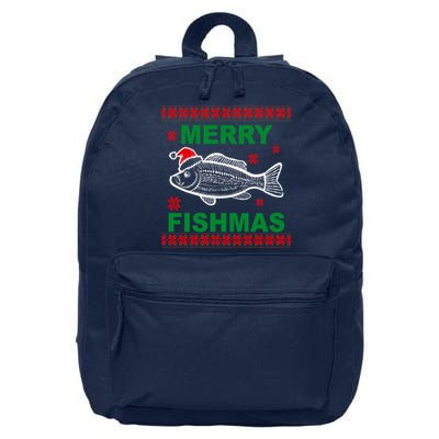 Merry Fishmas Ugly Christmas 16 in Basic Backpack