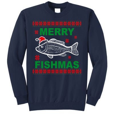 Merry Fishmas Ugly Christmas Tall Sweatshirt