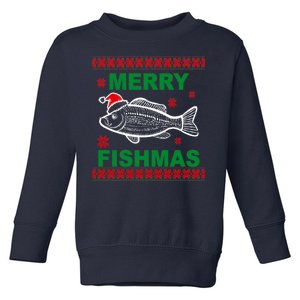 Merry Fishmas Ugly Christmas Toddler Sweatshirt