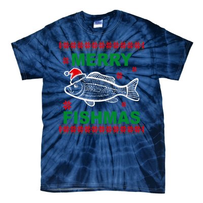 Merry Fishmas Ugly Christmas Tie-Dye T-Shirt