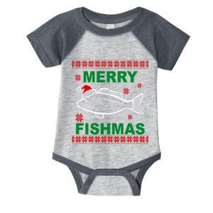 Merry Fishmas Ugly Christmas Infant Baby Jersey Bodysuit