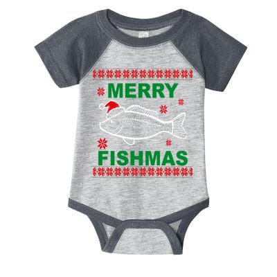 Merry Fishmas Ugly Christmas Infant Baby Jersey Bodysuit