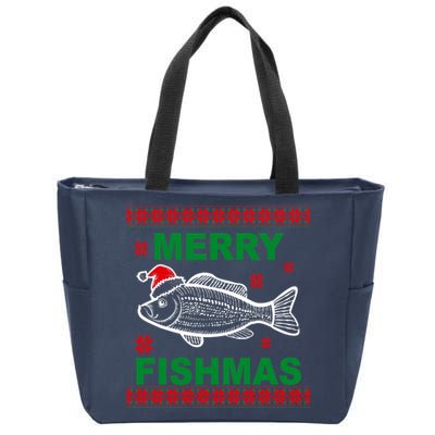 Merry Fishmas Ugly Christmas Zip Tote Bag