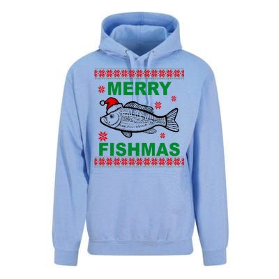 Merry Fishmas Ugly Christmas Unisex Surf Hoodie