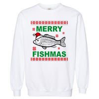 Merry Fishmas Ugly Christmas Garment-Dyed Sweatshirt