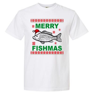 Merry Fishmas Ugly Christmas Garment-Dyed Heavyweight T-Shirt