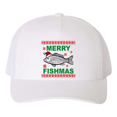 Merry Fishmas Ugly Christmas Yupoong Adult 5-Panel Trucker Hat