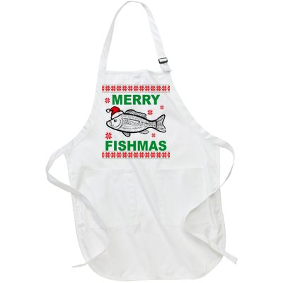 Merry Fishmas Ugly Christmas Full-Length Apron With Pockets