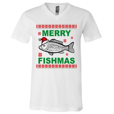 Merry Fishmas Ugly Christmas V-Neck T-Shirt