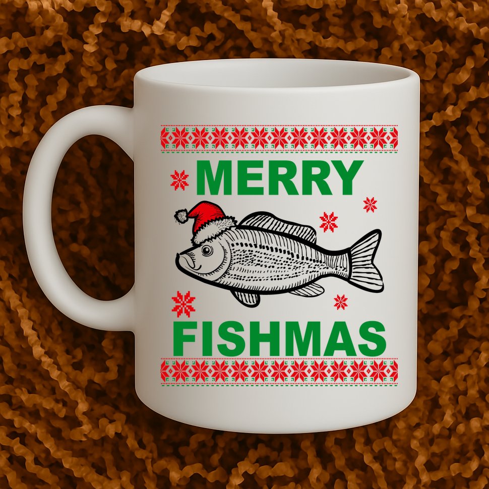 Merry Fishmas Ugly Christmas Mug