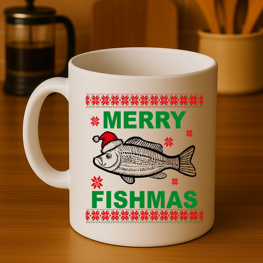 Merry Fishmas Ugly Christmas Mug