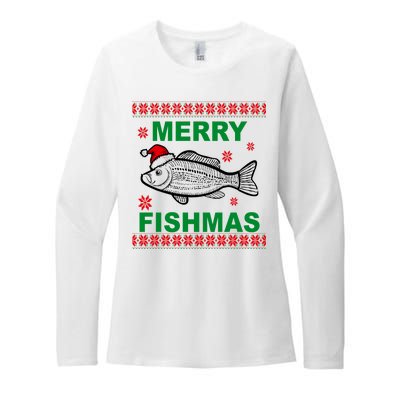 Merry Fishmas Ugly Christmas Womens CVC Long Sleeve Shirt