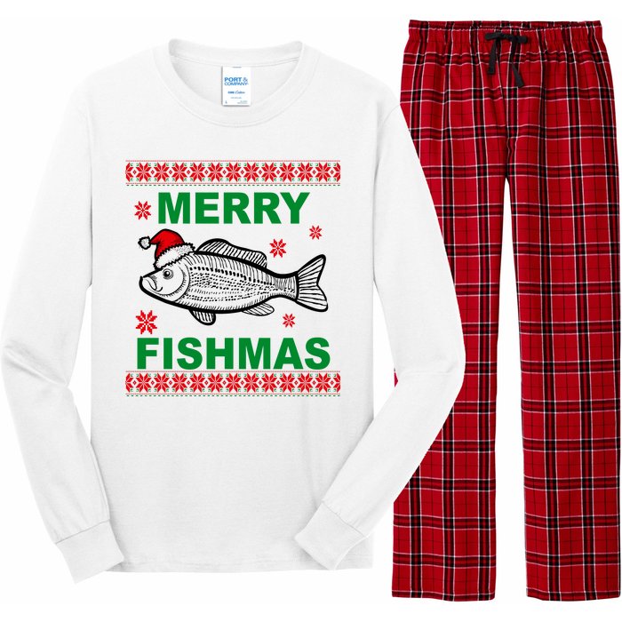 Merry Fishmas Ugly Christmas Long Sleeve Pajama Set