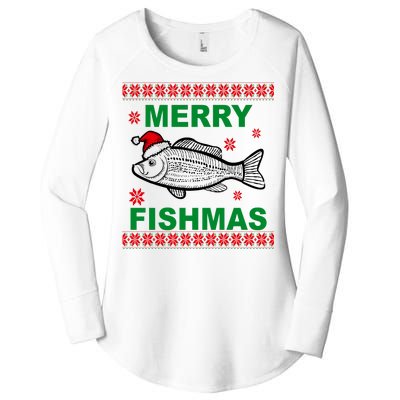 Merry Fishmas Ugly Christmas Women's Perfect Tri Tunic Long Sleeve Shirt