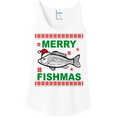 Merry Fishmas Ugly Christmas Ladies Essential Tank