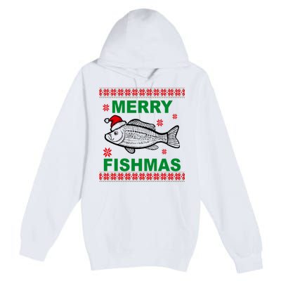 Merry Fishmas Ugly Christmas Premium Pullover Hoodie