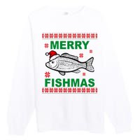 Merry Fishmas Ugly Christmas Premium Crewneck Sweatshirt