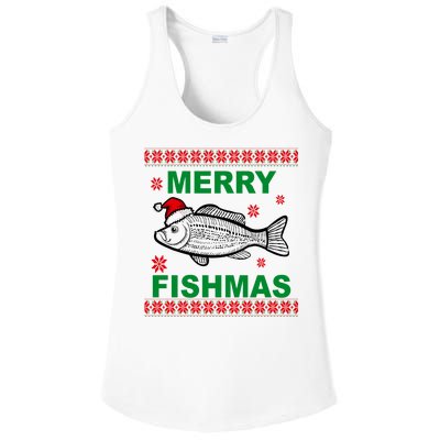 Merry Fishmas Ugly Christmas Ladies PosiCharge Competitor Racerback Tank