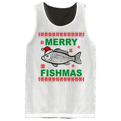 Merry Fishmas Ugly Christmas Mesh Reversible Basketball Jersey Tank