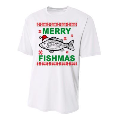 Merry Fishmas Ugly Christmas Performance Sprint T-Shirt