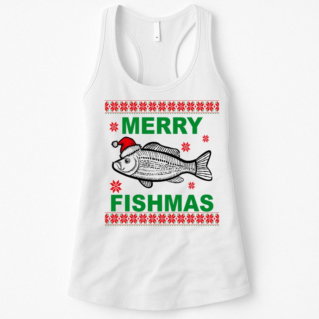Merry Fishmas Ugly Christmas Womens Tank Top