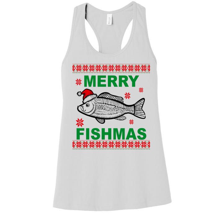 Merry Fishmas Ugly Christmas Women's Racerback Tank